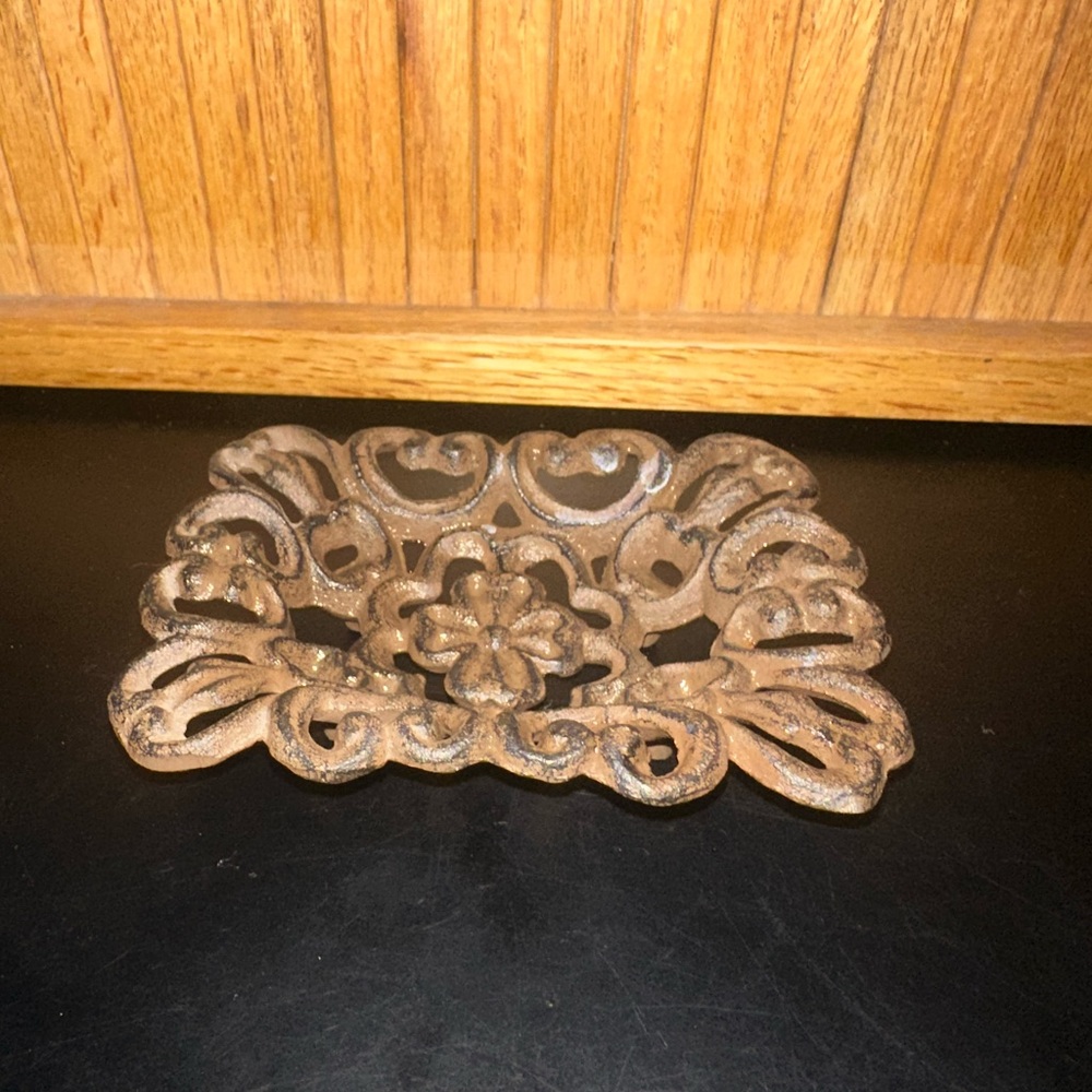 Ornate Brown Cast Iron Bar Soap Holder